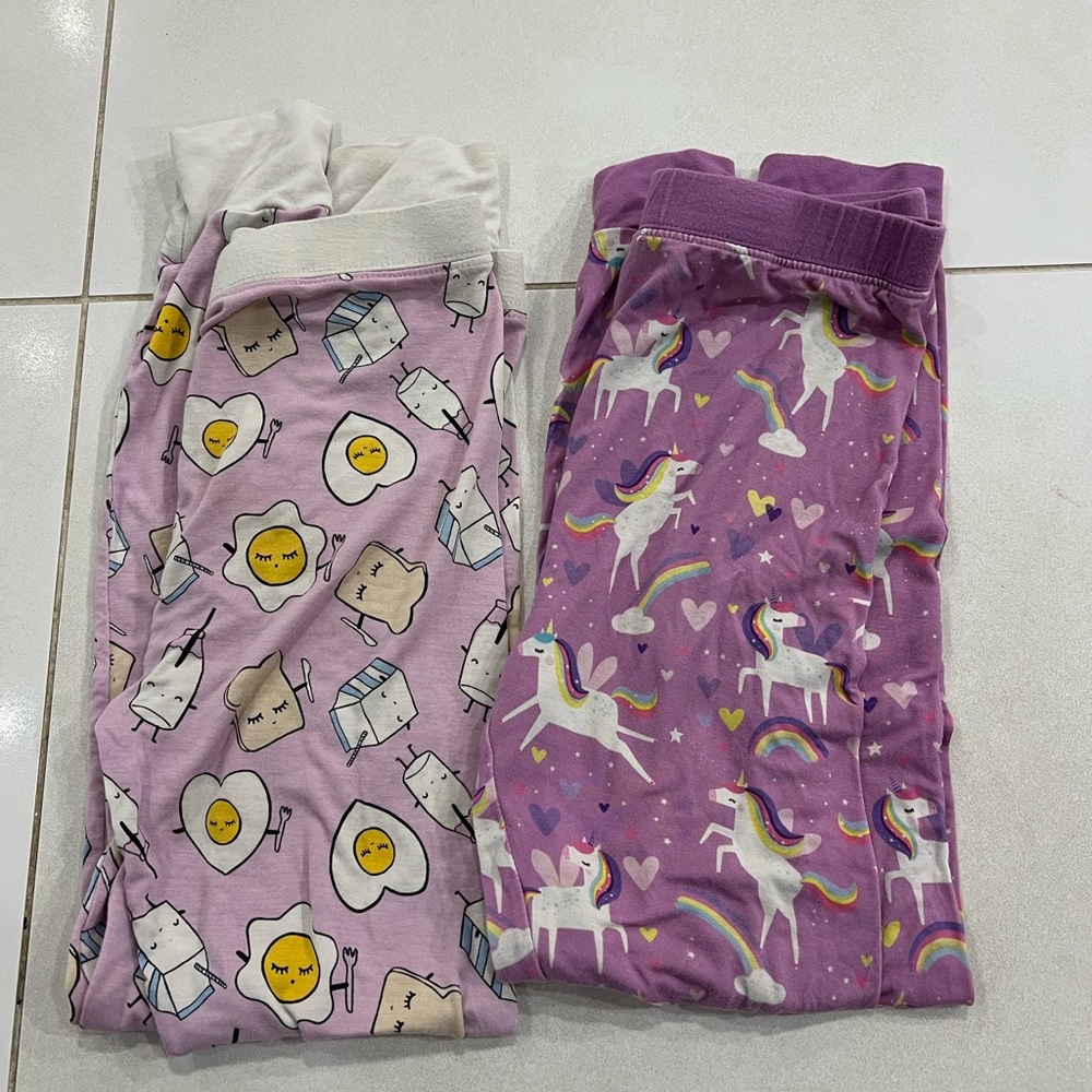 Little Sleepies Pajama Pants Lot of 2 7/8 Girls